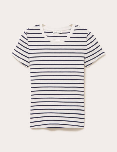 T-shirt c&ocirc;tel&eacute; ajust&eacute; blanc femme