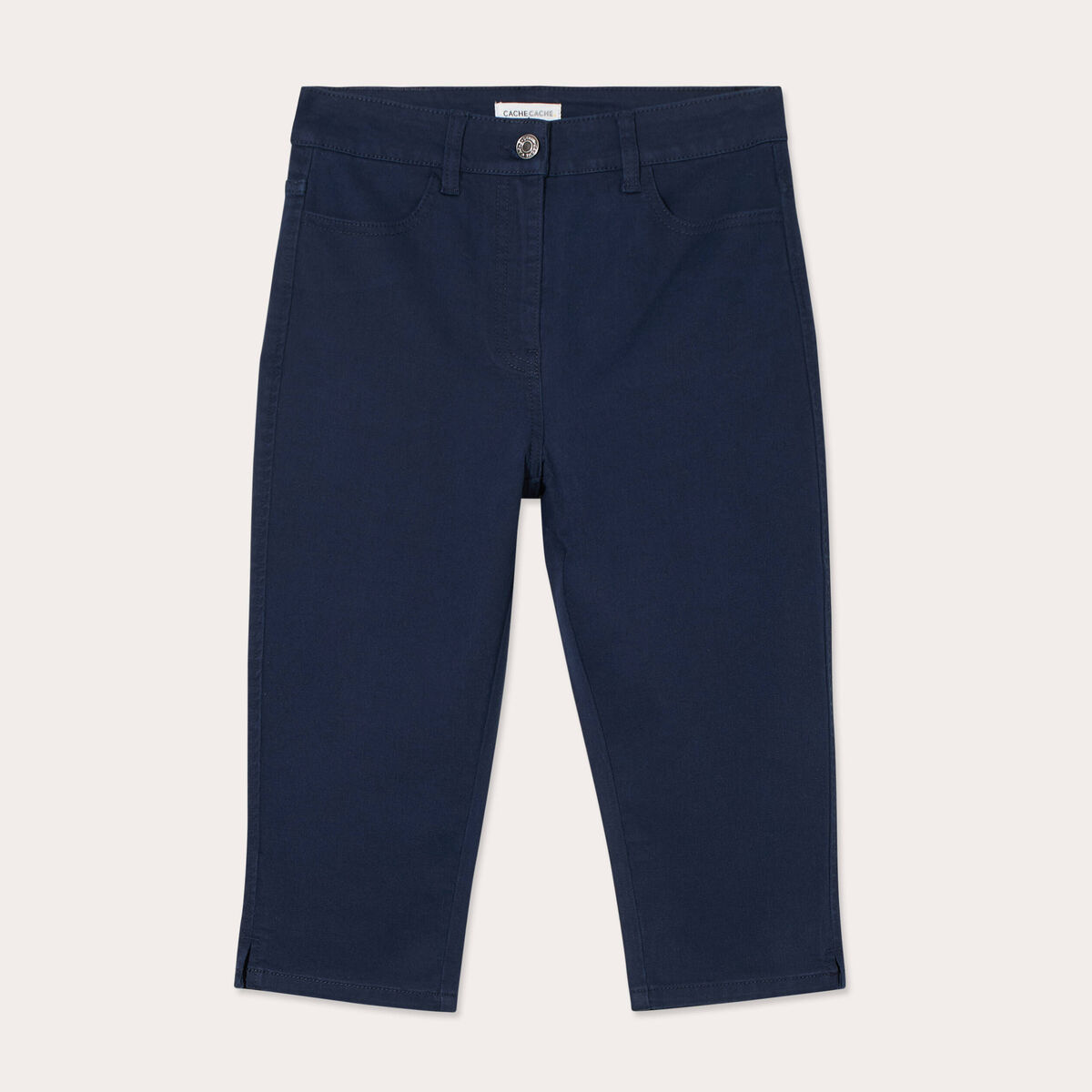 Pantalon capri bleu marine femme