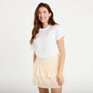Jupe courte &eacute;vas&eacute;e ecru femme