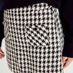 Jupe-short trap&egrave;ze tweed taille haute noir femme