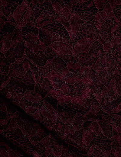 Body ajust&eacute; dentelle col bateau violet fonc&eacute; femme