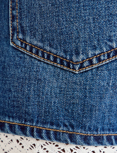 Short en jean denim stone femme
