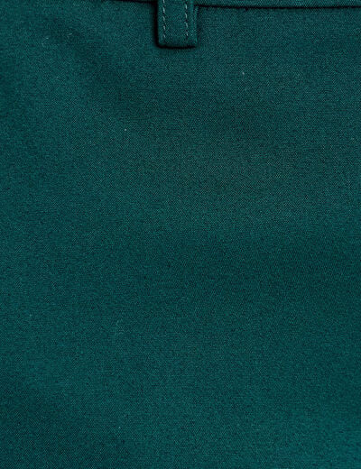 Pantalon cigarette ceintur&eacute; vert fonc&eacute; femme