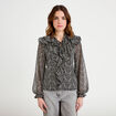 Blouse &agrave; volants noir femme