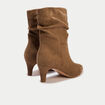 Bottines aspect daim camel femme