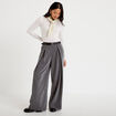 Pantalon bootcut ceinture amovible gris clair femme