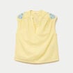 Blouse droite sans manches col v jaune pastel femme