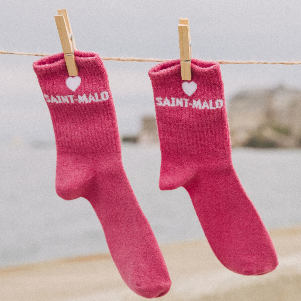 Lot 2 paires de chaussettes rose fushia femme