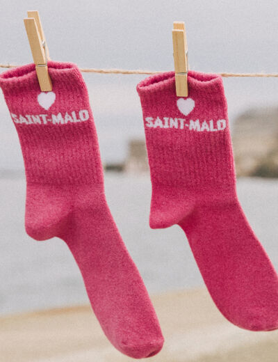 Lot 2 paires de chaussettes rose fushia femme