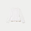 Pull ajour&eacute; p&eacute;plum manches longues ecru femme