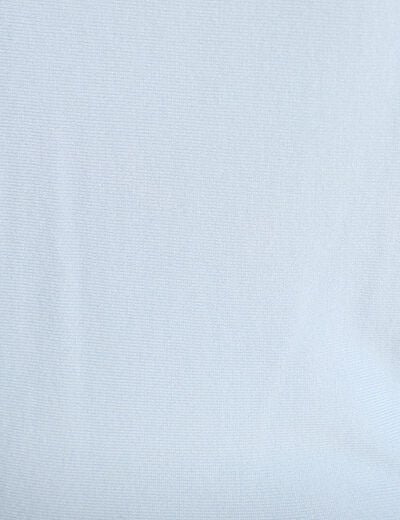 Pull ample manches courtes col rond bleu ciel femme