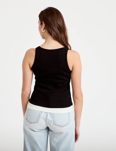 D&eacute;bardeur ajust&eacute; col rond noir femme