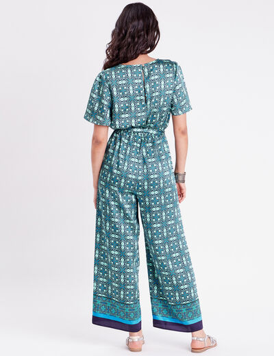 Combinaison pantalon large vert menthe femme