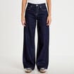 Jean wide leg taille basse denim brut femme