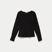 Top droit manches longues noir femme