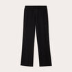 Pantalon large taille haute en cr&ecirc;pe noir femme