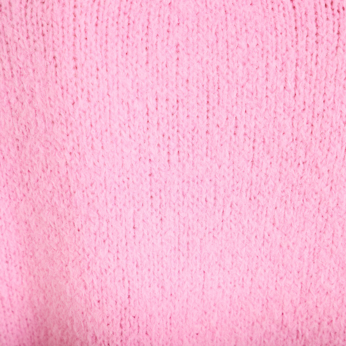 Pull ample col rond manches longues rose femme
