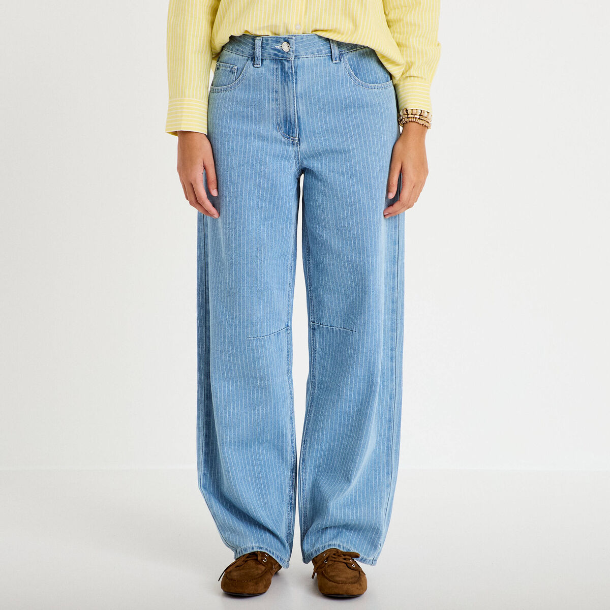Jeans barrel bleu femme