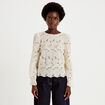 Blouse en dentelle d&eacute;collet&eacute; dos ecru femme