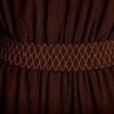 Robe courte &eacute;vas&eacute;e col v manches 3/4 marron fonc&eacute; femme