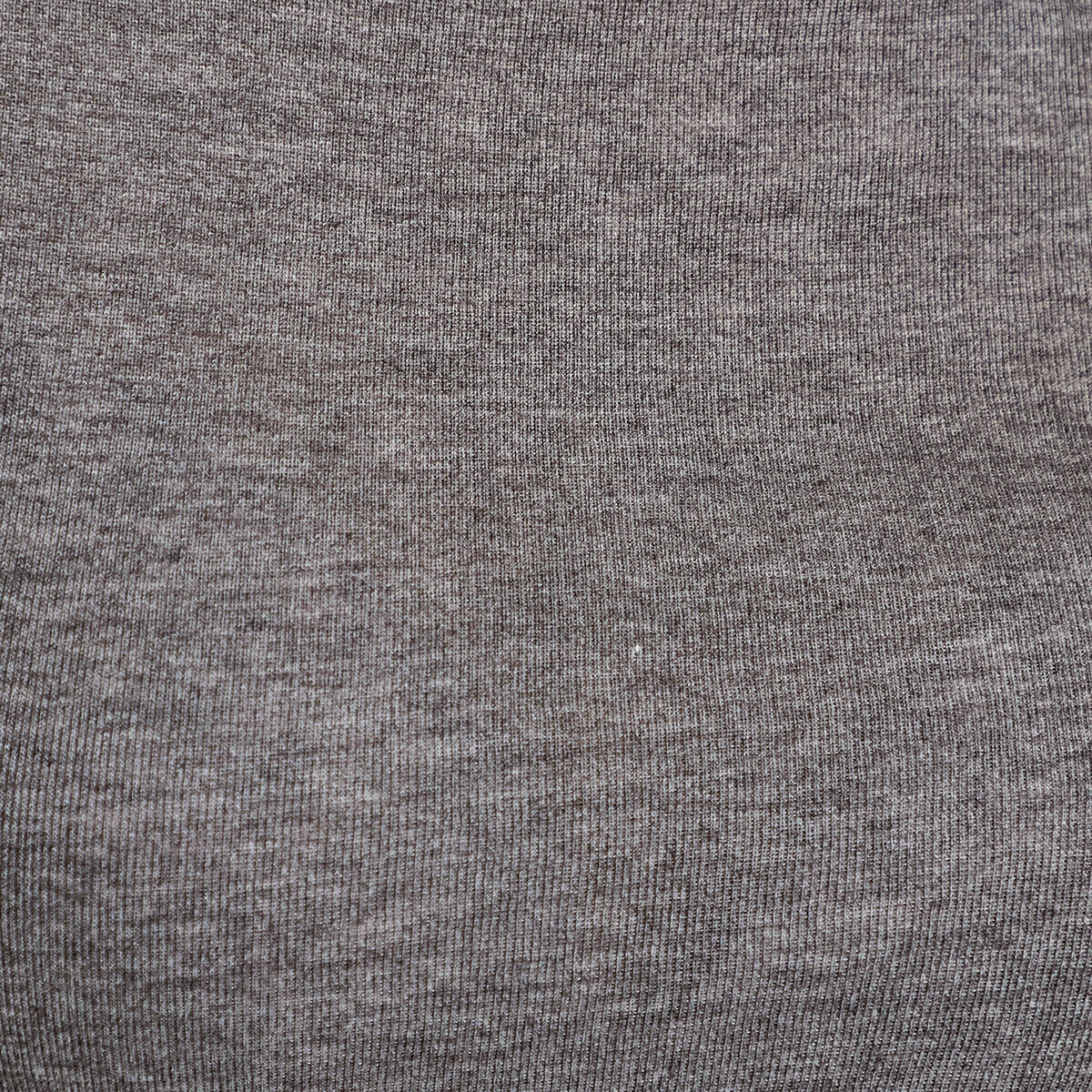 T-shirt ajust&eacute; col rond manches longues gris fonc&eacute; femme