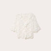 Blouse dentelle &agrave; volants ecru femme