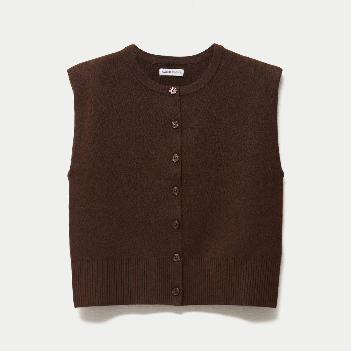 Gilet sans manches marron fonc&eacute; femme