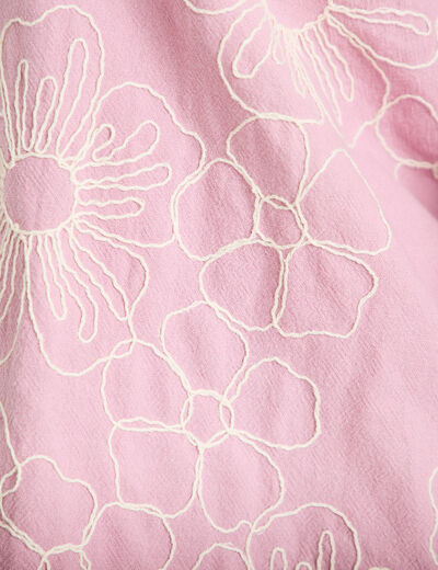 Blouse boyfriend manches 3/4 rose clair femme