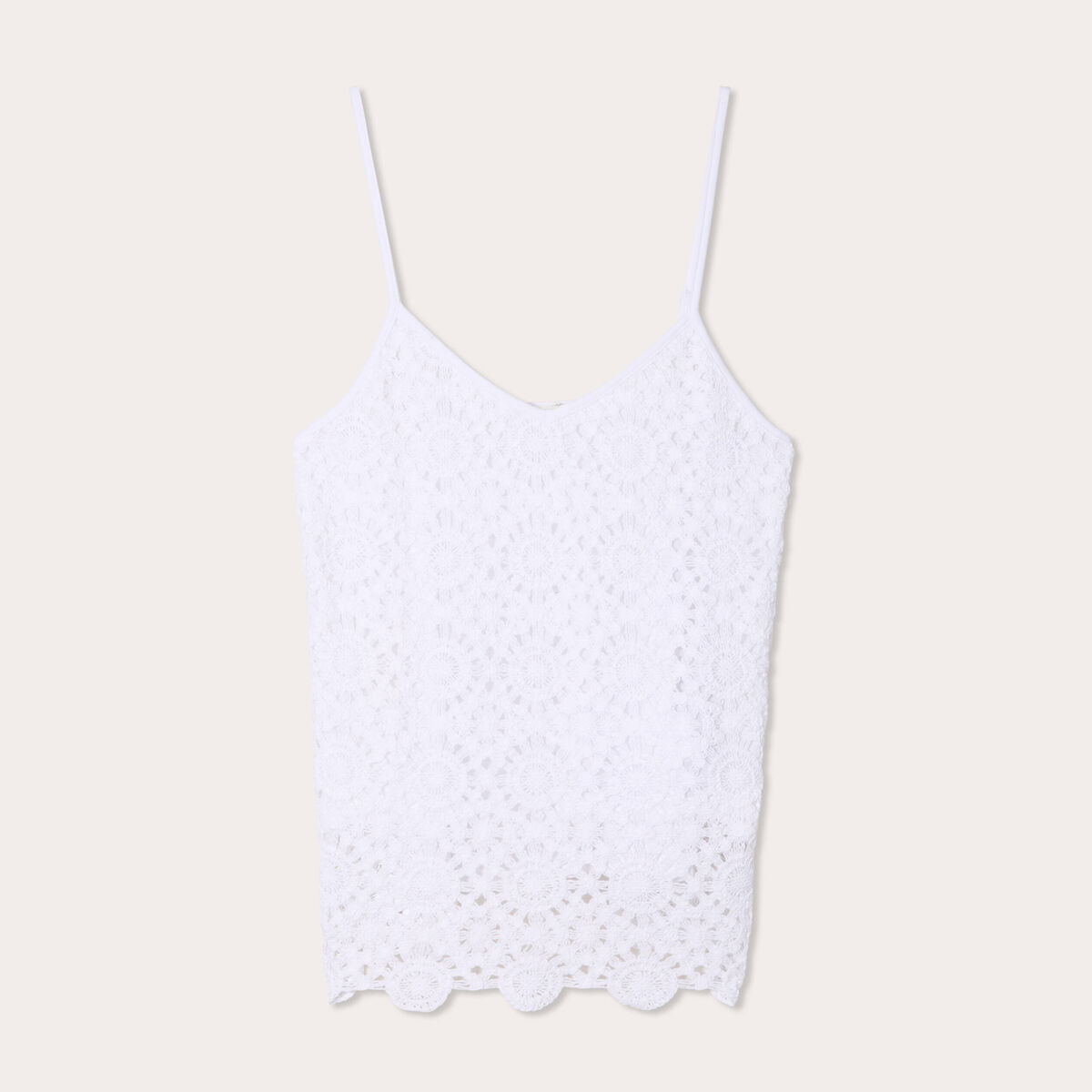 D&eacute;bardeur effet crochet blanc femme
