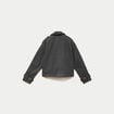 Trench droit court col tailleur gris femme