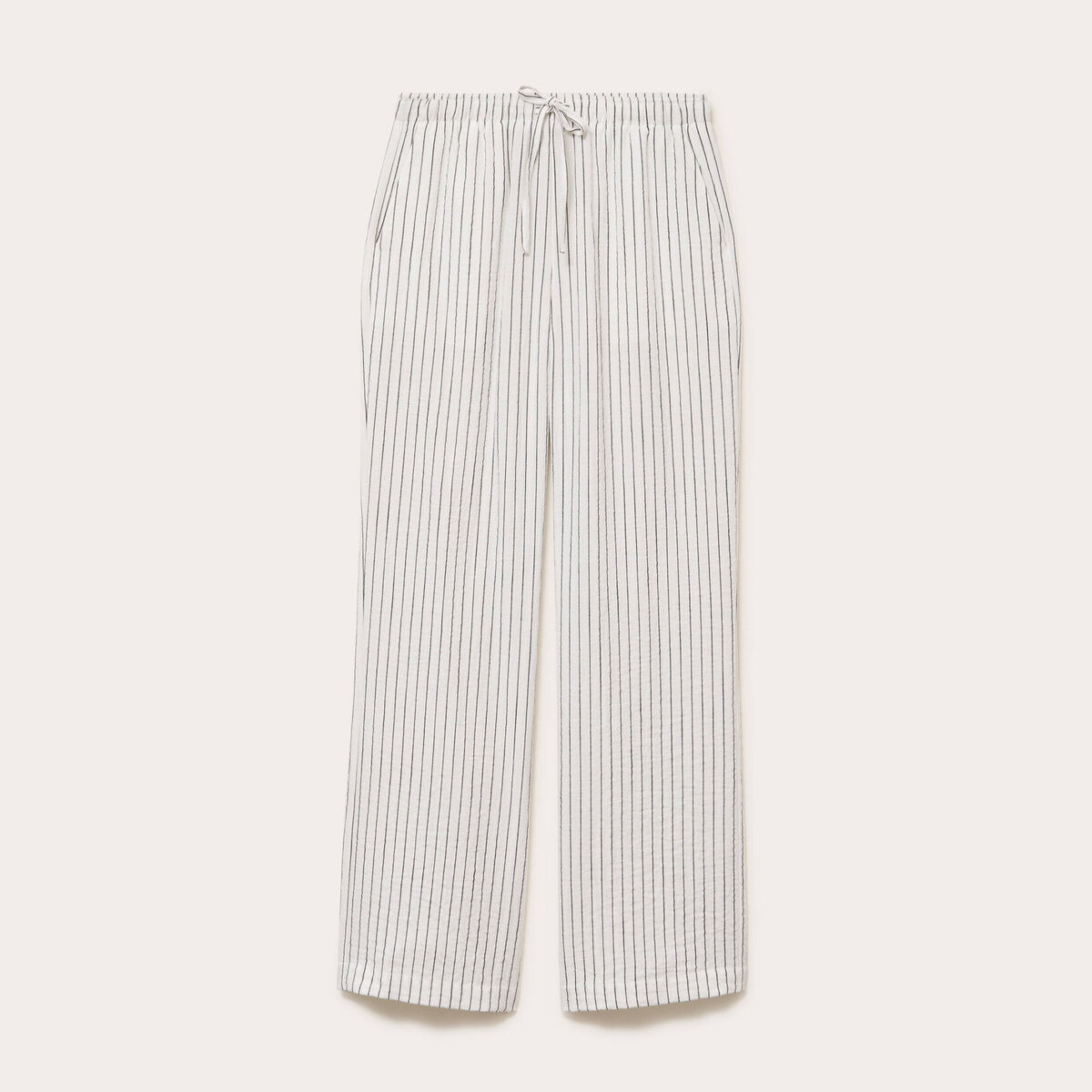 Pantalon large taille standard blanc femme