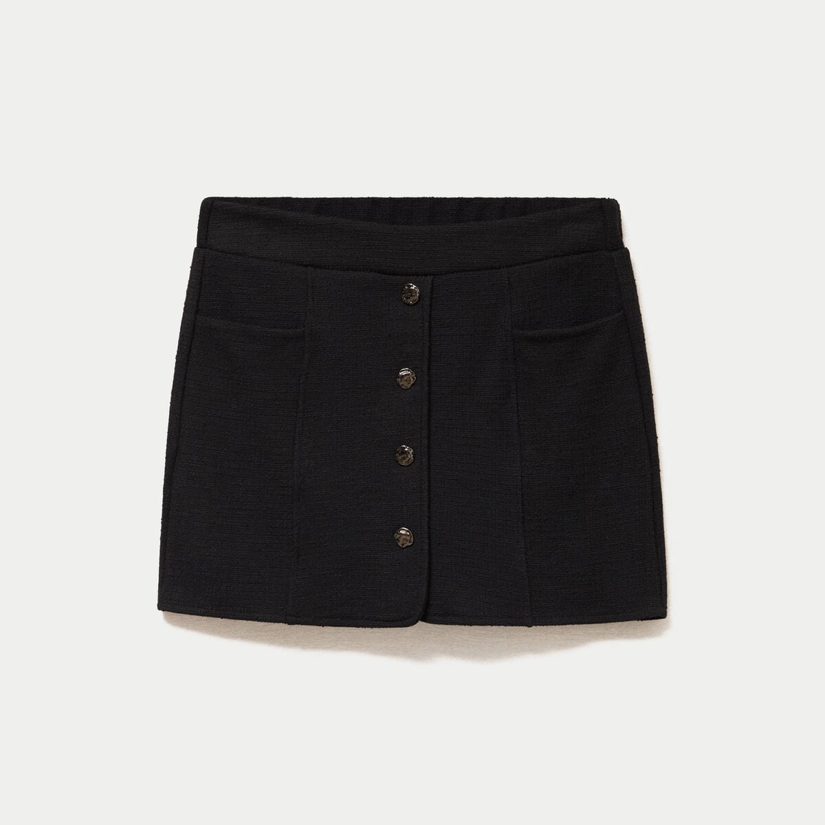 Jupe-short courte en maille noir femme