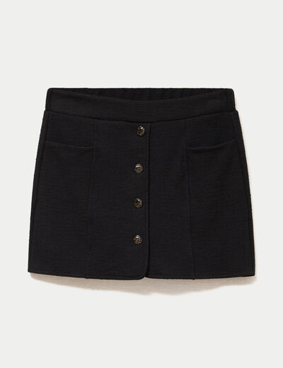 Jupe-short courte en maille noir femme