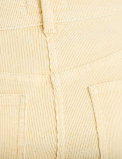 Pantalon droit en velours jaune femme
