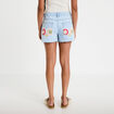 Short en jean taille basse denim bleach femme
