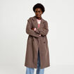 Manteau oversize manches longues taupe femme