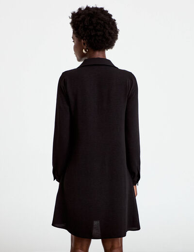 Robe courte &eacute;vas&eacute;e boutons coeur noir femme