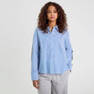 Chemise manches longues bleu femme