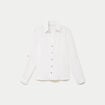 Chemise droite pliss&eacute;e manches longues ecru femme