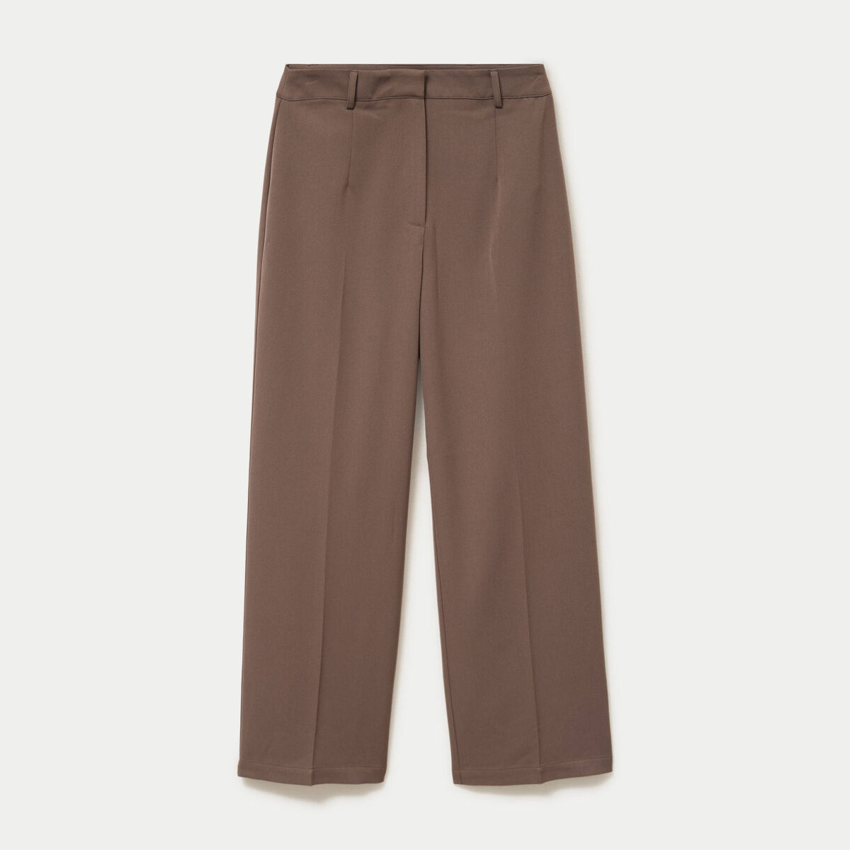 Pantalon large ventre plat taupe femme