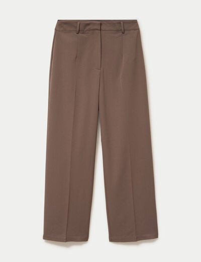 Pantalon large ventre plat taupe femme