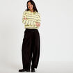 Pantalon bootcut taille basse noir femme