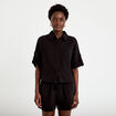 Chemise manches 3/4 noir femme