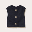 Gilet sans manches effet polaire bleu marine femme
