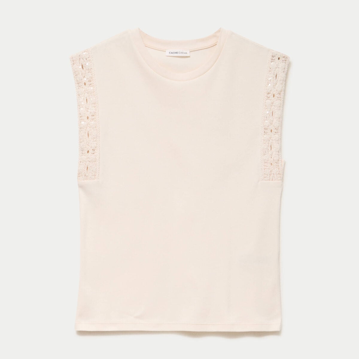 D&eacute;bardeur col rond ecru femme