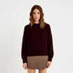 Pull col rond prune femme