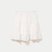 Jupe-short courte &eacute;vas&eacute;e en maille ecru femme