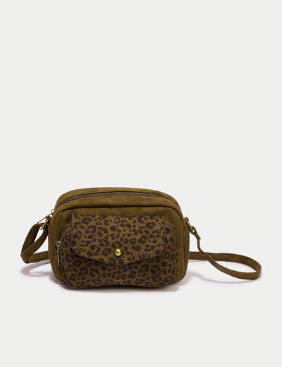 Sac aspect daim vert kaki femme