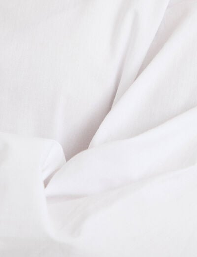 Chemise droite manches longues ecru femme