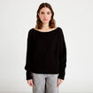 Pull col bateau noir femme